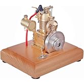 DiyXenginey M16A Mini Engine Model for Collectors &amp; Engineering Enthusiasts | 4-Stroke Vertical Motor with Wooden Base, Unique Design