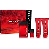 Perry Ellis Bold Red Gift Set: 3.4 fl oz eau de toilette,3 oz aftershave,3 oz shower gel,.25 fl oz travel mini - lime, parsley, mandarin, nutmeg, cinnamon, lavender, sandalwood, patchouli, cedarwood