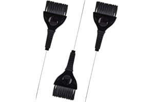 SALON SUPPLY CO Pintail Hair Dye Brushes - 3 Tint Brushes for Hair Color - Pin Tail for Precise Sectioning - Hair Dye Brush Applicator - Color Brushes for Hair Salon (Black)