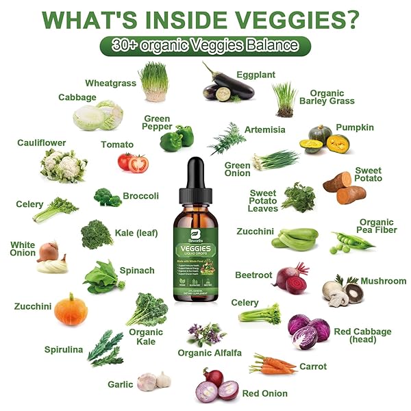 B BEWORTHS FRUITS AND VEGGIES SUPPLEMENT – BALANCE OF NATURAL FRUIT AND VEGETABLE VITAMINS SUPPLEMENTS LIQUID DROPS, WHOLE NATURE SUPER-FOOD FILLED WITH VITAMINS AND MINERALS – SUPPORTS ENERGY LEVELS