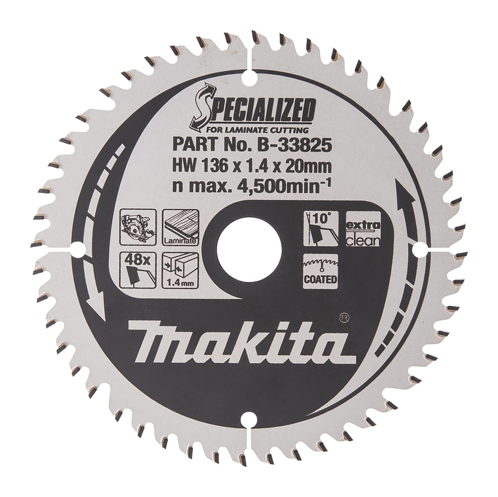 Makita B-33825 Specialized Blade for Laminate and Wood Cutting 136x20x48T