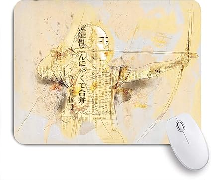 Amazon Mabby マウスパッド Kyudo Modern Japanese Martial Art ラップトップコンピュータpcオフィス用の滑り止めラバーベースマウスパッド かわいいデザインデスクアクセサリー Mabby マウスパッド 通販
