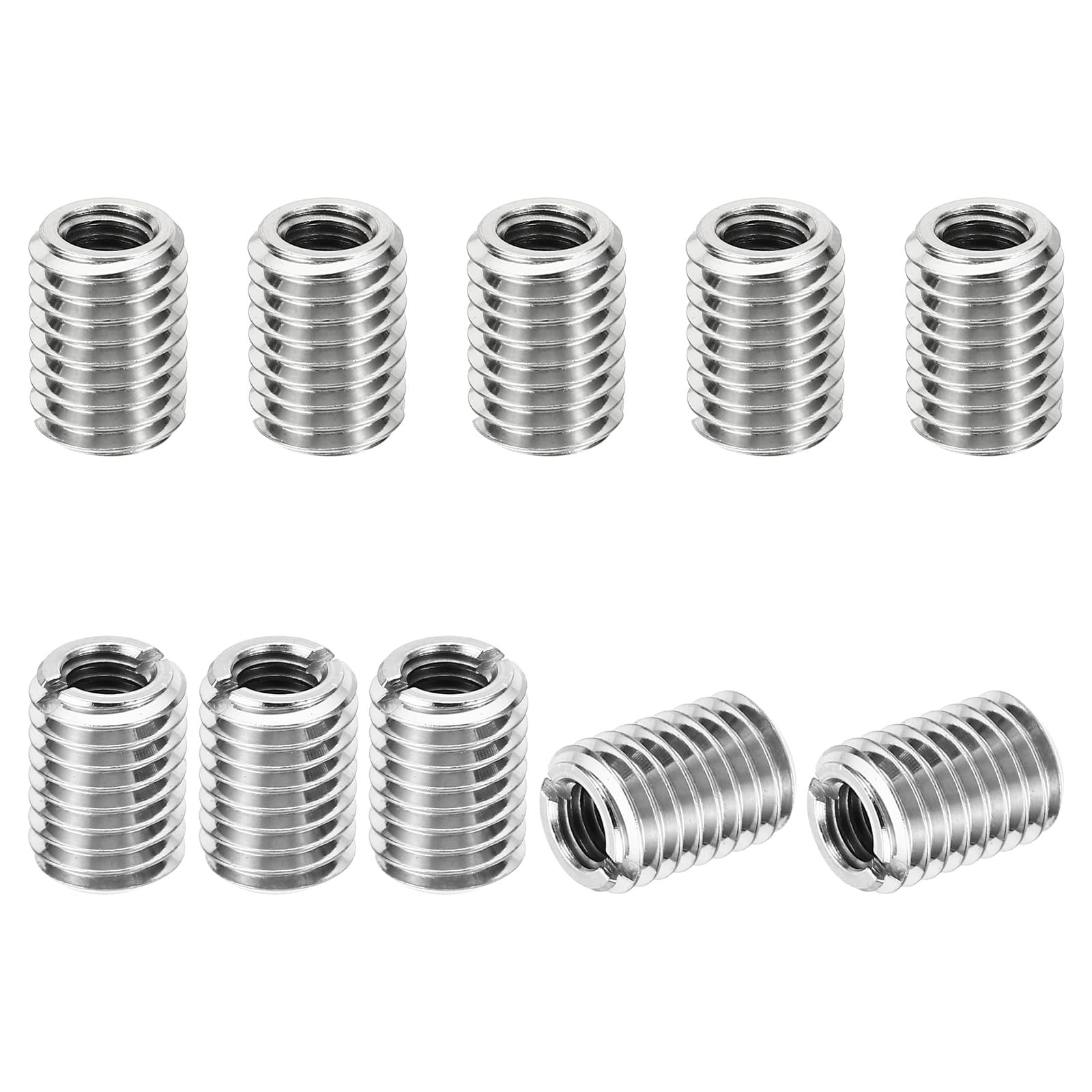 PATIKIL Thread Adapters Sleeve Reducing Nut, 10 Pcs M10*1.5 Male to M6*1 Female Repairing Insert Nut Screw Reducer Conversion Stainless Steel Fastener 14mm — image 1