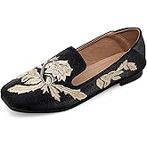 Women Comfortable Satins Ballet Flat Square Toe Dressy Shoes Slip on Flats for Women Comfort Black Size 5.5