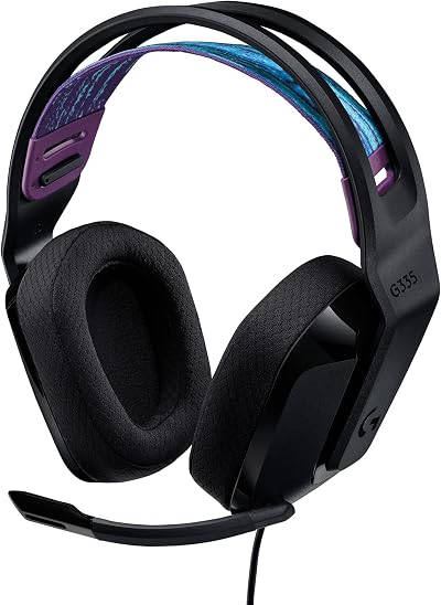 Logitech G335 Wired Gaming Headset Black 3.5mm Mic Flip to Mute Memory Foam