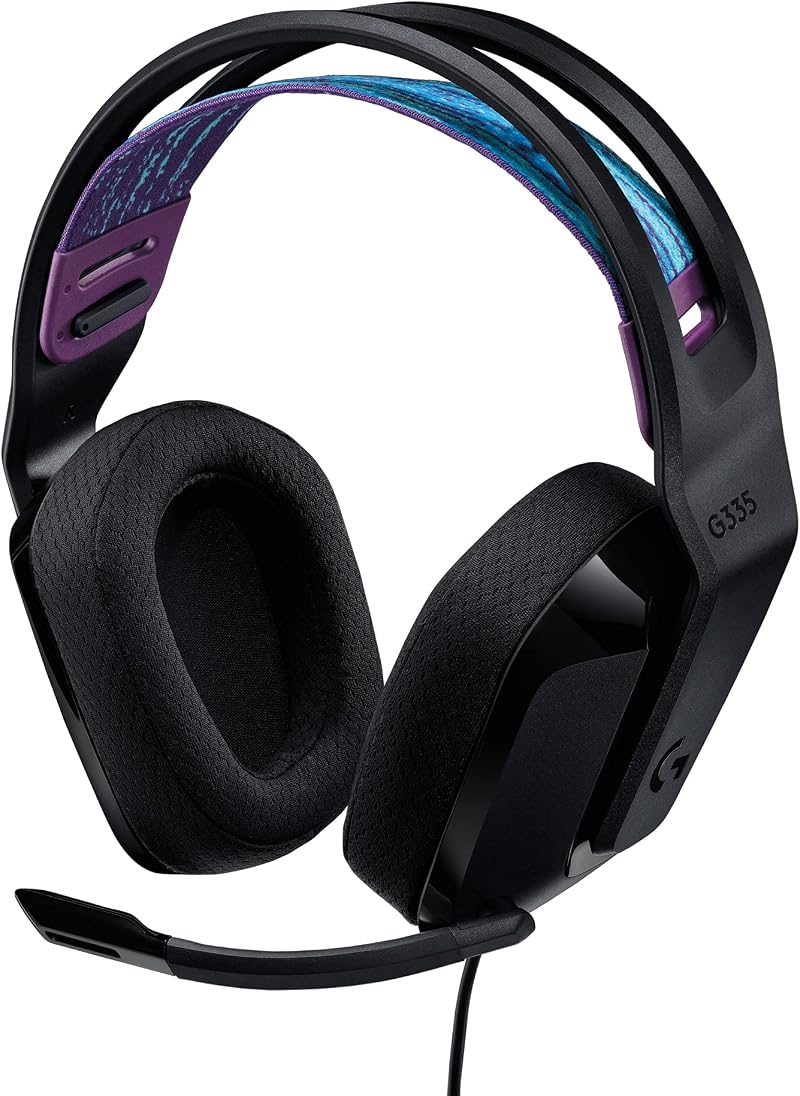 Logitech G335 Wired Gaming Headset Black 3.5mm Mic Flip to Mute Memory Foam