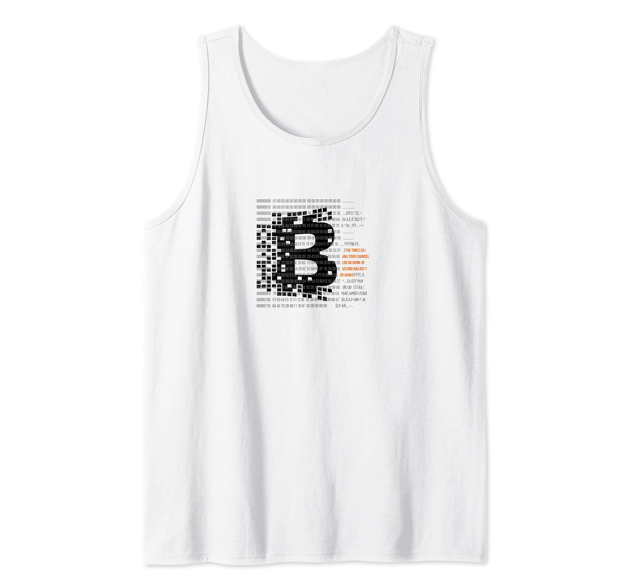 Bitcoin Genesis Block Nakamoto Bitcoin Creator Message Tank Top