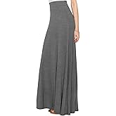 Lock and Love Women's Casual Comfy Stylish High Waist Flare Long Maxi Skirt – Available in Print & Solid Options
