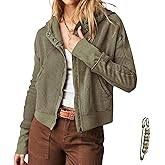 Yazinie Womens Y2K Waffle Knit Hooded Sweater Thermal Sweatshirt Ribbed Cuffs Pockets Button Details Casual Outerwear