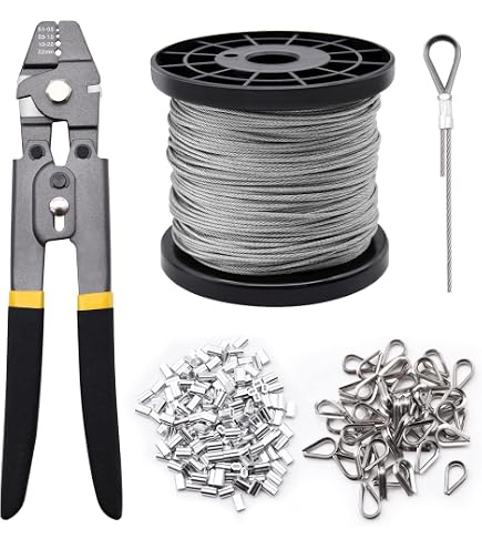 KNLN Kit De Cuerda De Alambre De Acero Inoxidable 304 De 66 Pies Con