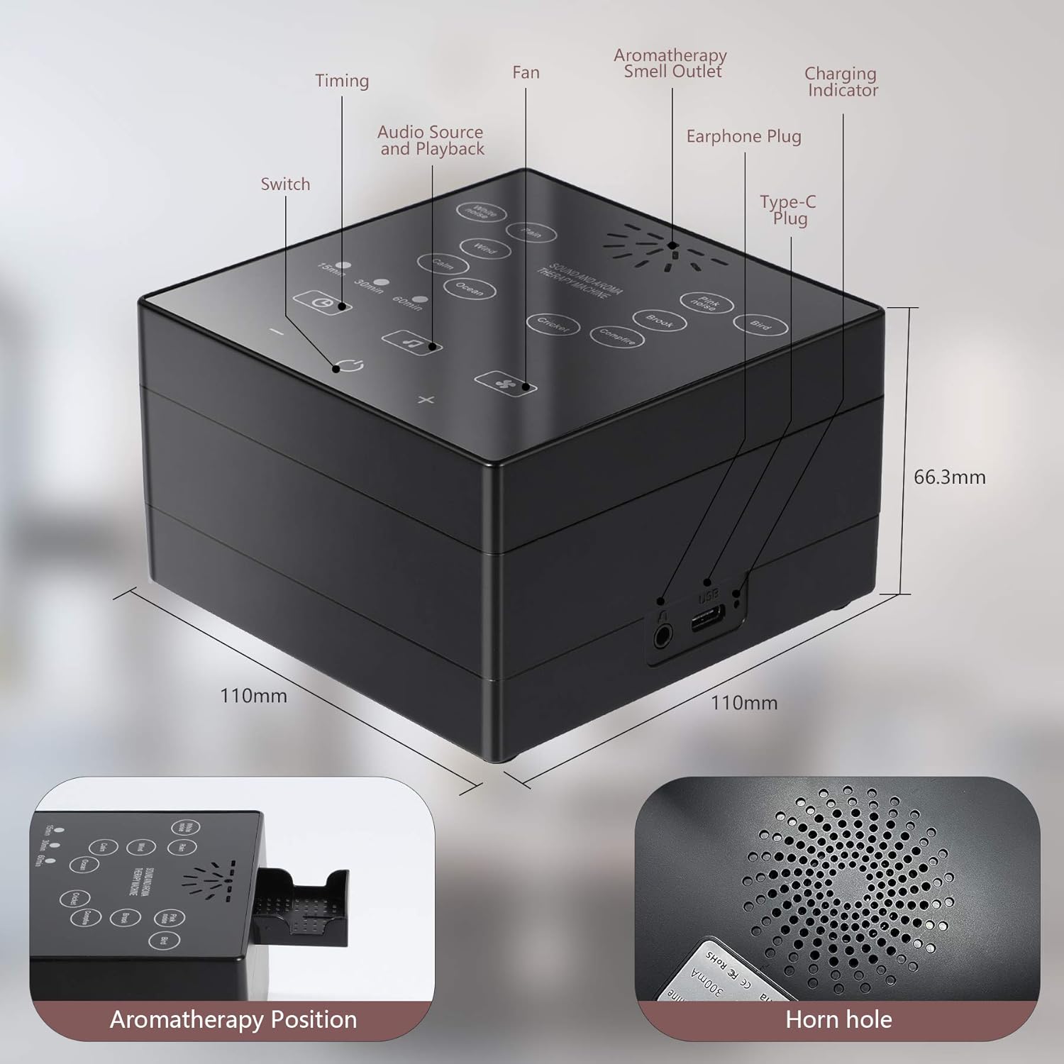 Sound Machine for Baby Sleeping, Bentale 2 in 1 White Noise Machine with Touch Screen and Essential Oil Aroma Therapy Diffuser 3 Timer 10 High-Fidelity Sounds for Baby Kids Adults Home Office Use: Health & Personal Care