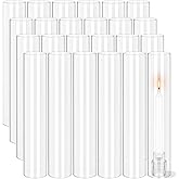 24 PCS Hurricane Candle Holder, 2.5" W x 14" H Open Ended Glass Candle Cylinder Sleeve, Clear Glass Cylinder Candle Holder, Open Flame Candle Chimney Tube Cover, Bottomless Cylindrical Glass