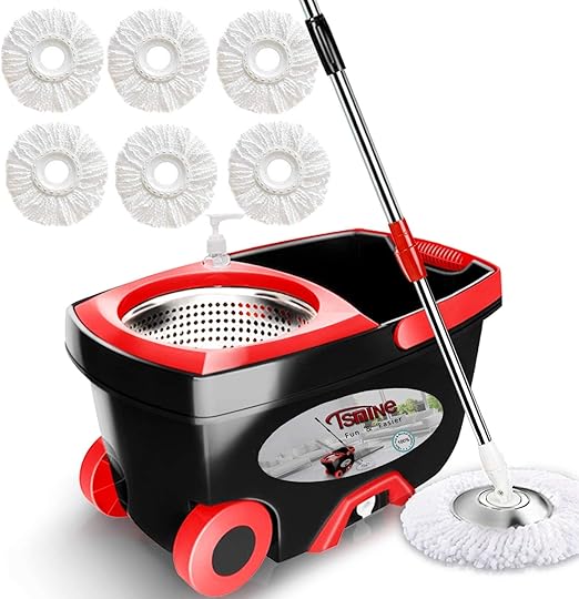 Tsmine Spin Mop & Bucket Floor Cleaning System, Household Cleaning