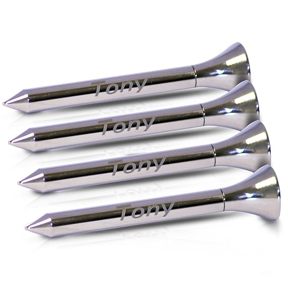 Engraved Pack of 4 Metal Golf Tees ADD ANY NAME Amazon.co.uk Kitchen & Home
