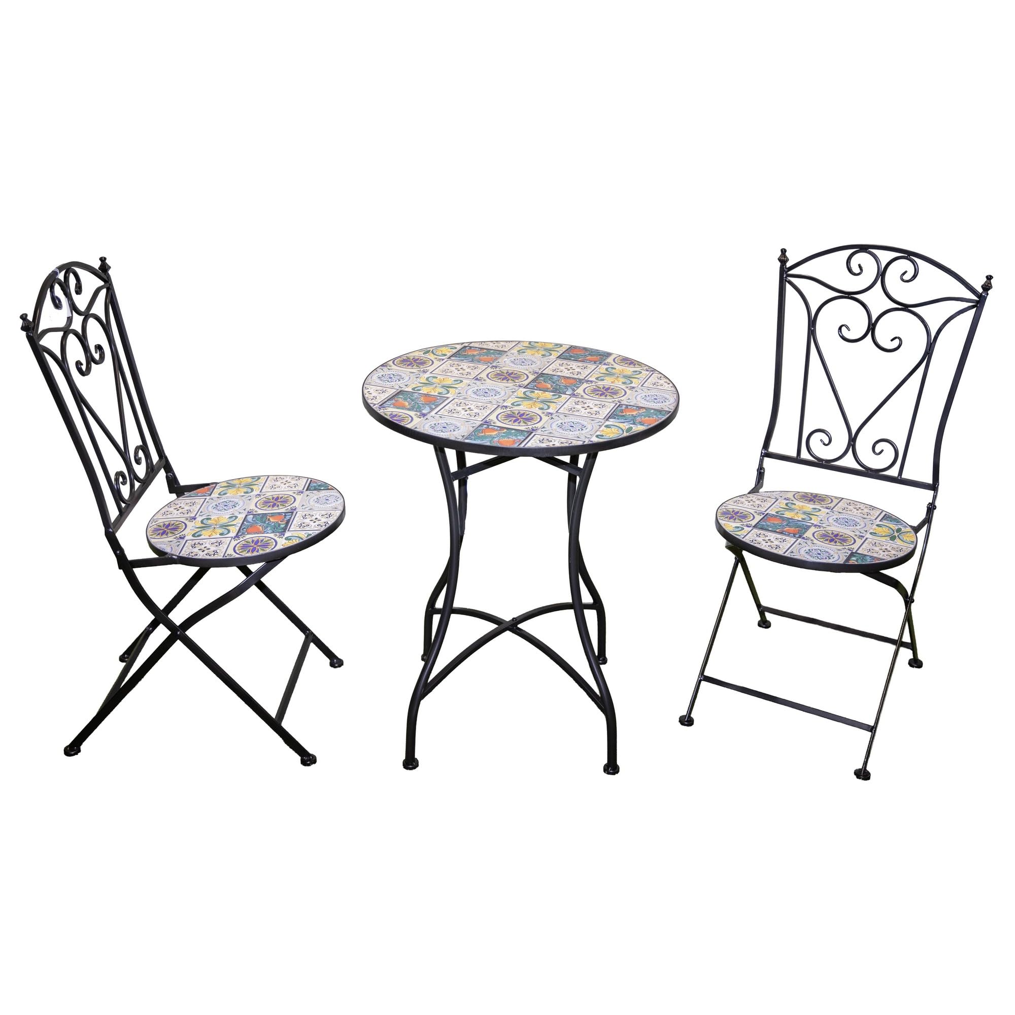 Mosaic 3 Pieces Bistro Set Met...