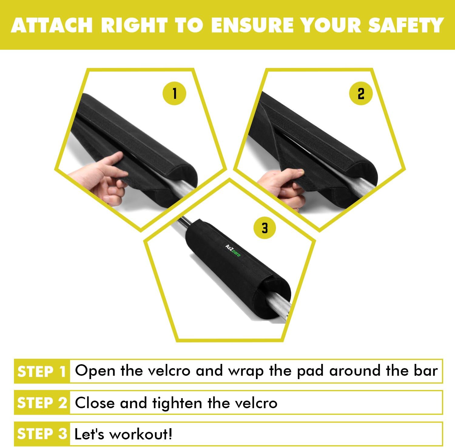 A2ZCARE Barbell Squat Pad – Advanced Neck & Shoulder Protective Pad Support for Squats, Lunges & Hip Thrusts - Black (Single) : Sports & Outdoors