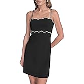 BCBG Women's Sleeveless Open Back Jewel Trim Cocktail Mini Dress
