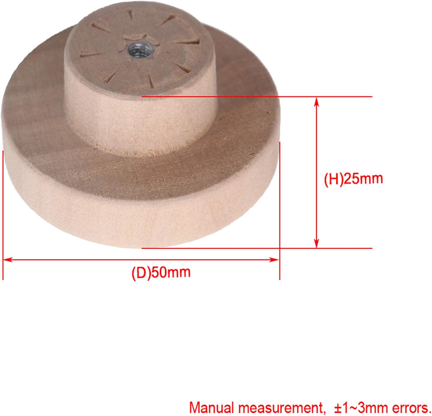 RDEXP Home Accessory 50x25mm Wooden Hardware Round Pull Knobs for Cabinet Drawer Cupboard Cabinet Door Set of 10 - Image 5