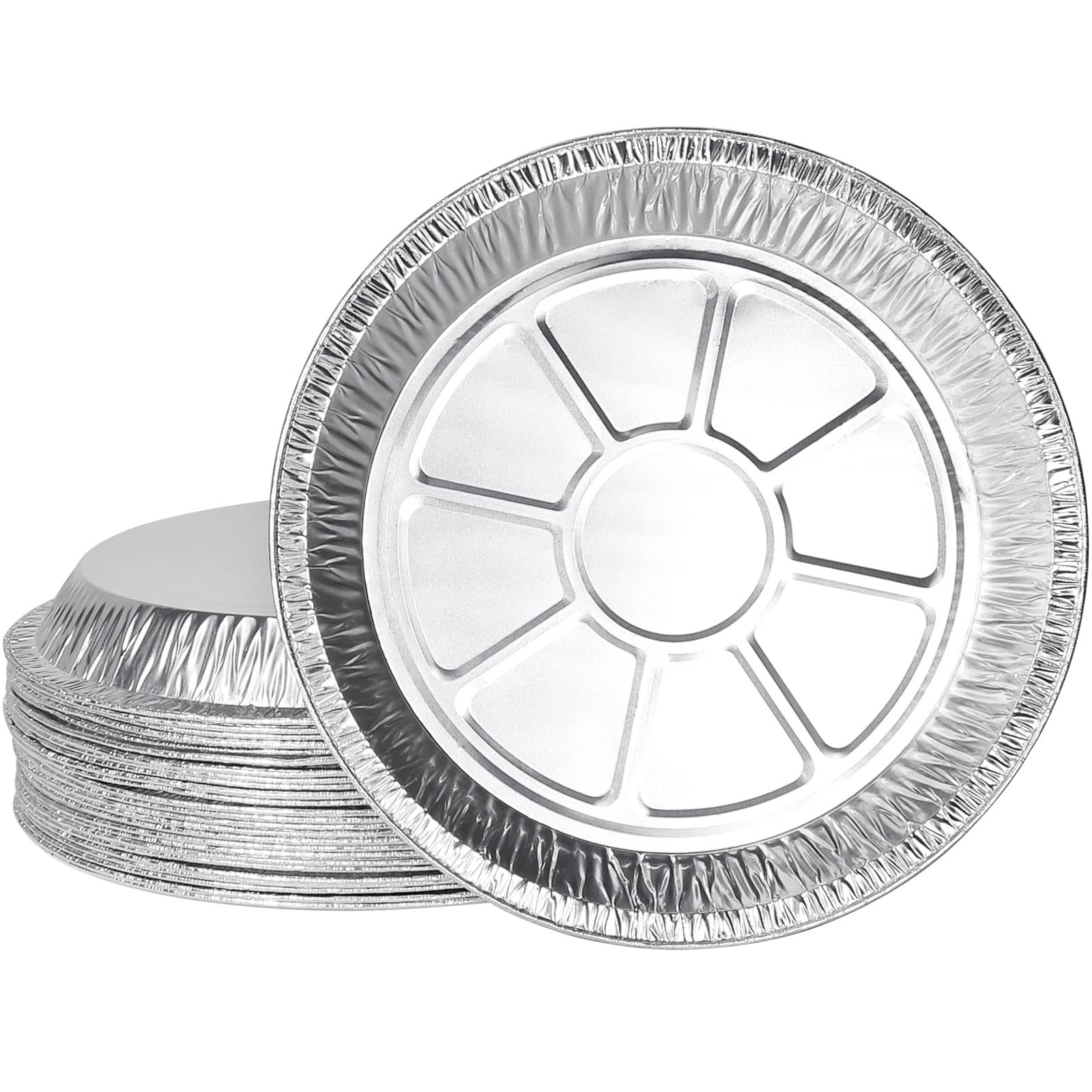 BYKITCHEN Tin Foil Dishes, 30 Pack, Disposable Plate Container, Foil Trays for Baking Cake and Cooking (9 inch)