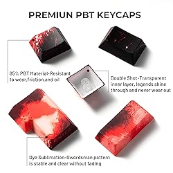 GMKWTL XVX Swordsman Double Shot PBT Keycaps,Side