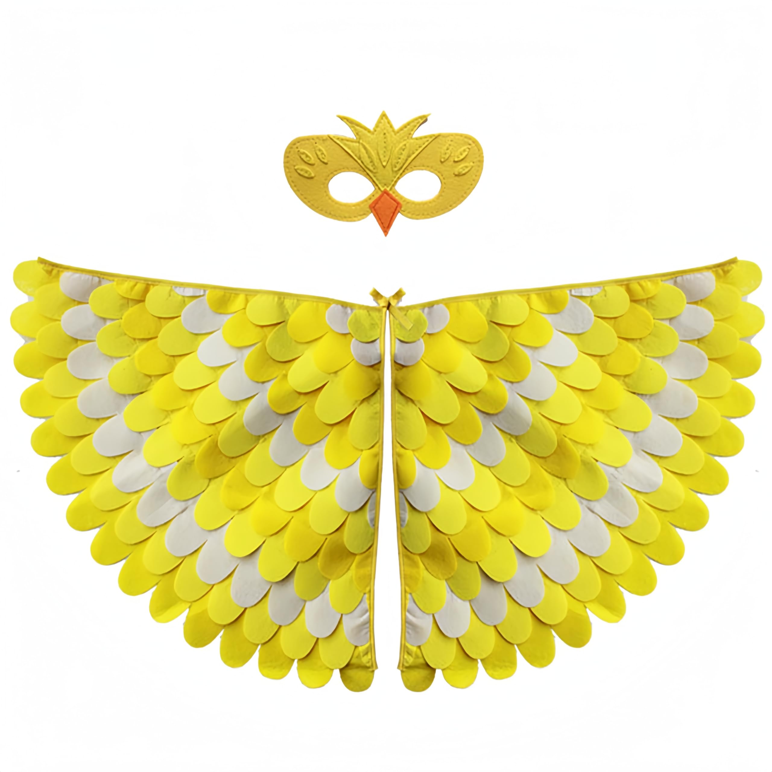 Proumhang Kids Bird Wings Costume For Age 3~8 Years,Bird Owl And Peacock Masque Owl Dress Up,Boys Girls Felt Eye Masque And Wings Set,Halloween Colorful Fancy Dress,Style 16