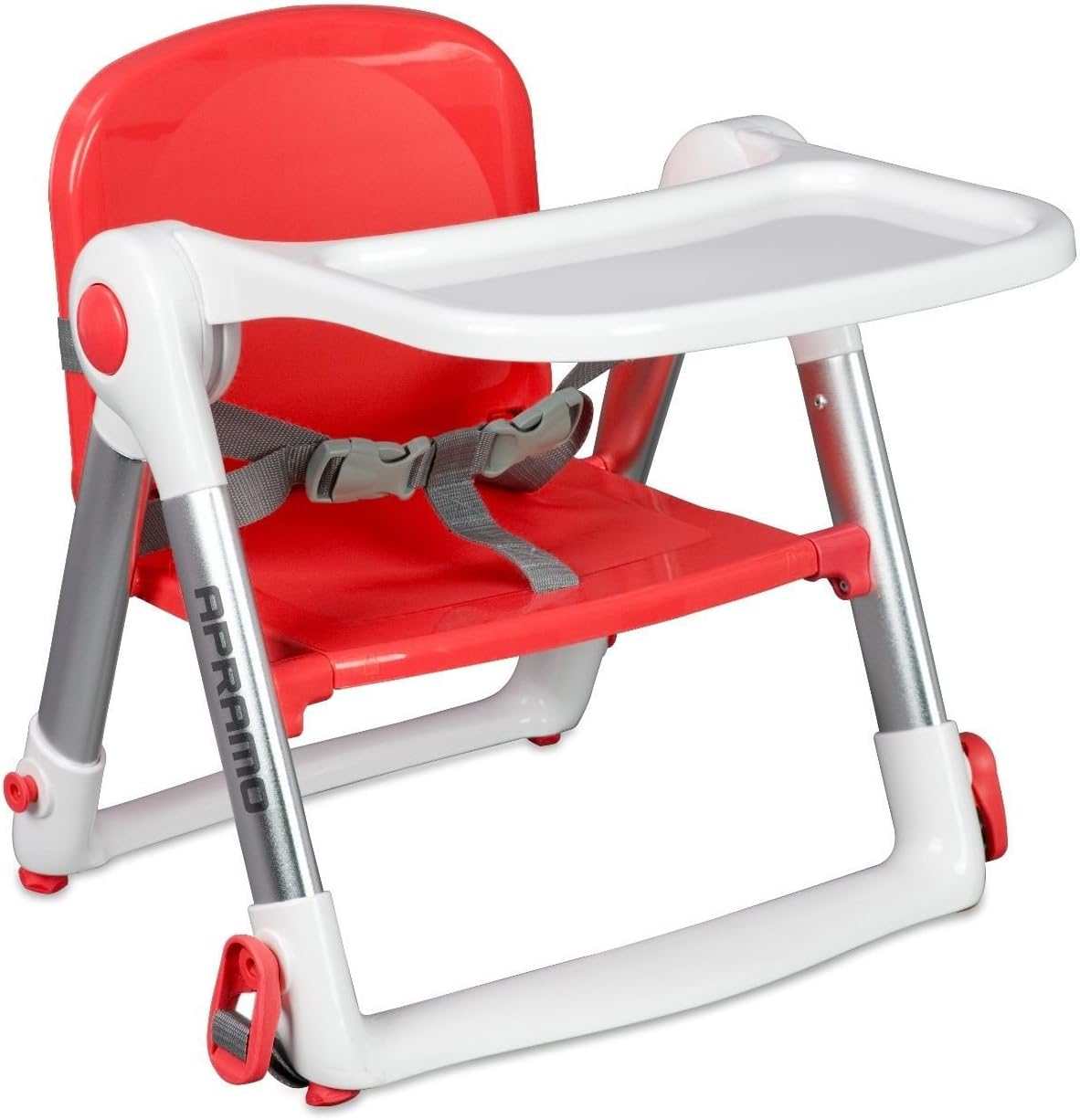 Apramo FLIPPA Universal Childs Dining Booster Seat - Upto 3yrs or 15kg - Includes 2 Animal Safety Door Stoppers - Red