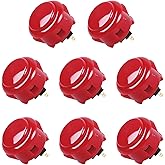 SANWA 8 pcs OBSF-30 Original Push Button 30mm - for Arcade Jamma Video Game & Arcade Joystick Games Console (Red) S@NWA