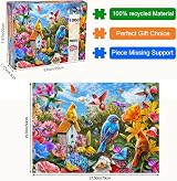 HUADADA Birds and Flowers Jigsaw Puzzle 1000 Pieces Landscape Nature view 3