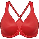 DELIMIRA Women's Front Closure Full Coverage Bras Plus Size Underwire Racerback Supportive Plunge Unlined Bra