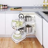 XEMQENER Kitchen Blind Corner Pull-Out Shelving Unit 2 Tiers 900-1000mm