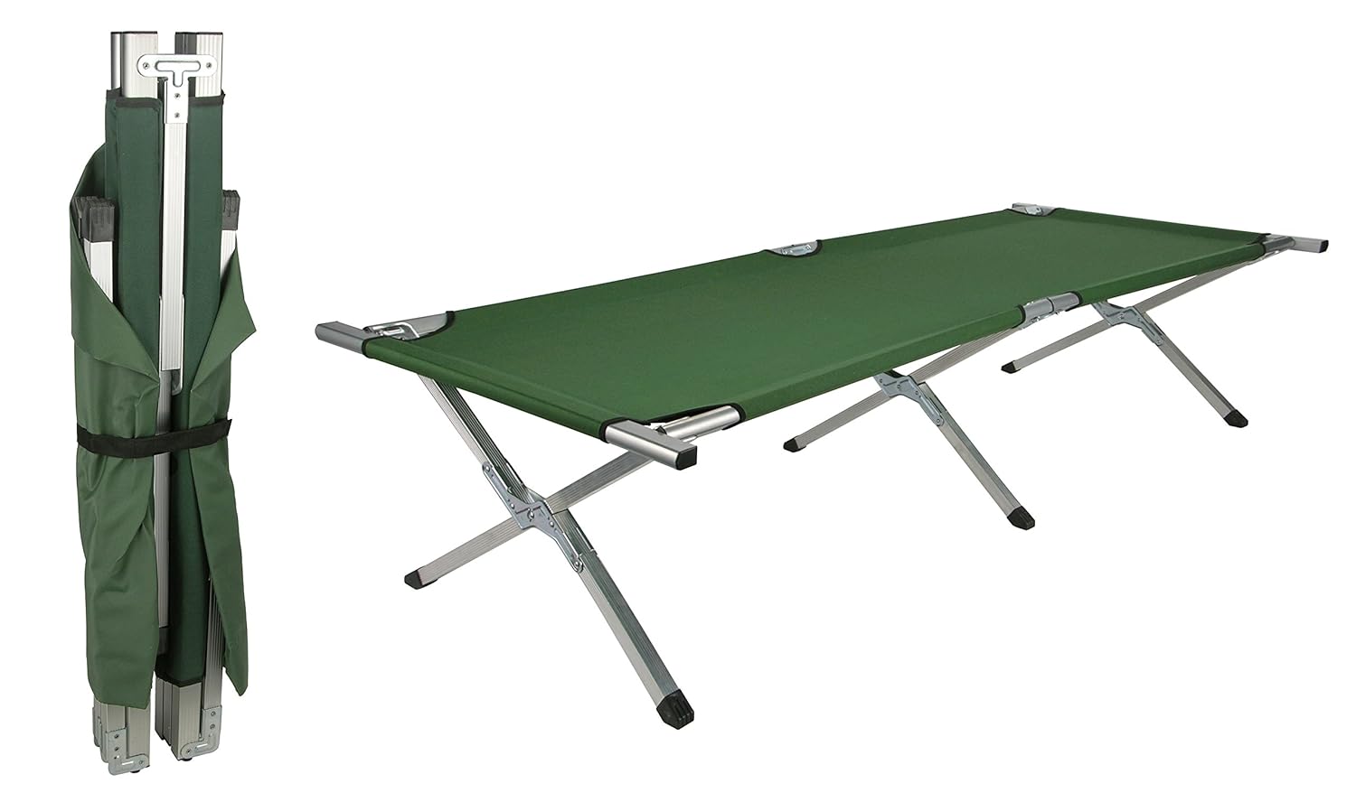Feldbett, US Style grün dunkelgrün, robuste Liege für Garten und Strand