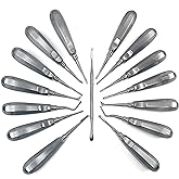DEXA DENTAL Root Elevator Set &ndash; Luxating Periotome, Apical Molt Osteotome, Root Extraction Instruments, Professional Oral Implant Tools - 15 Pcs