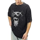 Oversized Graphic Tees Vintage Shirt Men Baggy Y2k Cotton Acid Wash T Shirts Harajuku Streetwear Grunge Aesthetic Top