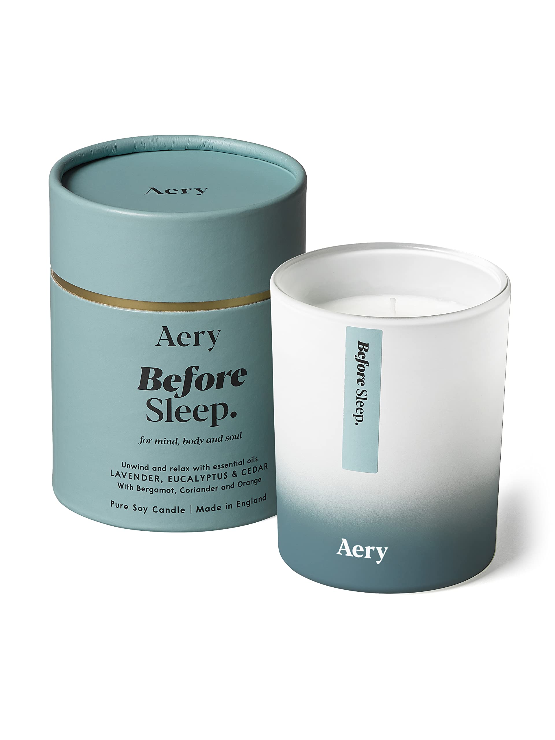Aery Living Before Sleep Scented Candle for Home, Aromatherapy Fragrance Candle, Stress Reducing Scented Candle Lavender, Eucalyptus and Cedar (200g)