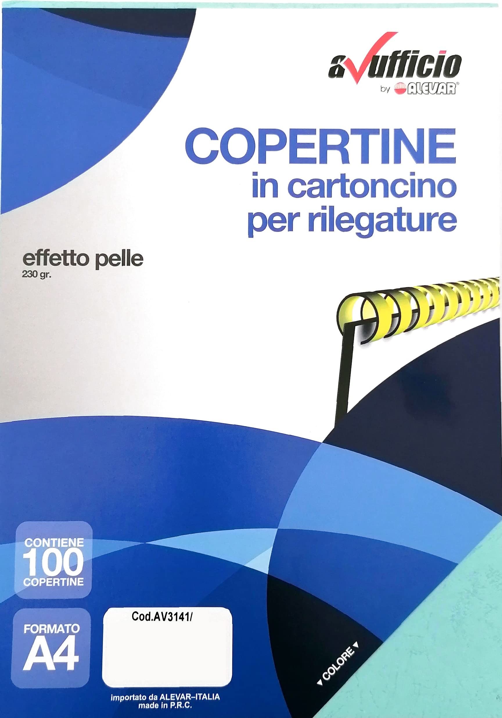 Leather Effect Binding Covers A4 Size 230 g Light Blue Pack of 100