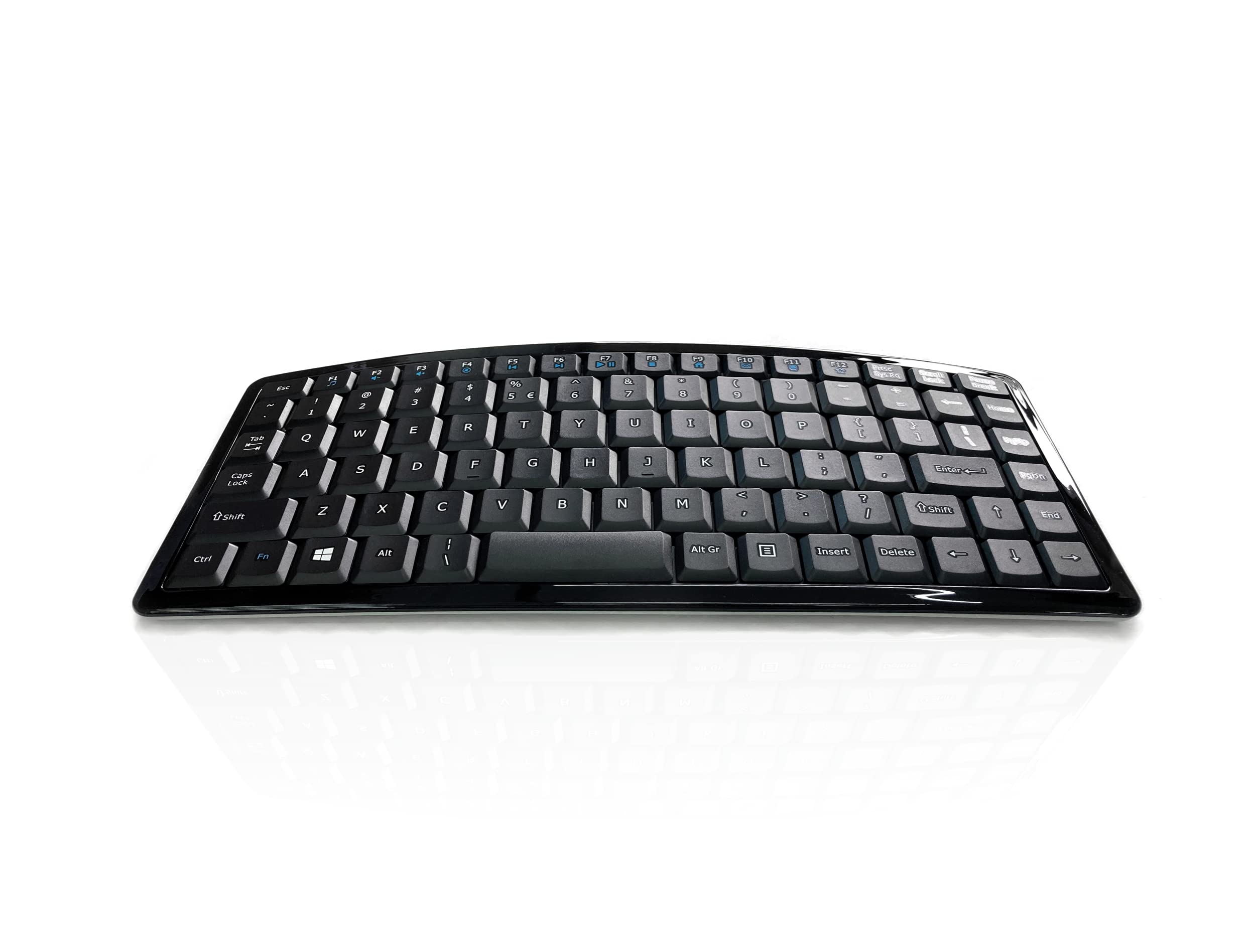Accuratus Curve AMERICAN - Wireless RF 2.4GHz Mini Curved, Arc shaped and Contoured Scissor Key US Layout Keyboard