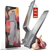 No Peeling Required, 100% Stainless Steel Garlic Press – Odor-free Cleaning, Rust Proof, Detachable Handle, Fine Mincer, 5 ye