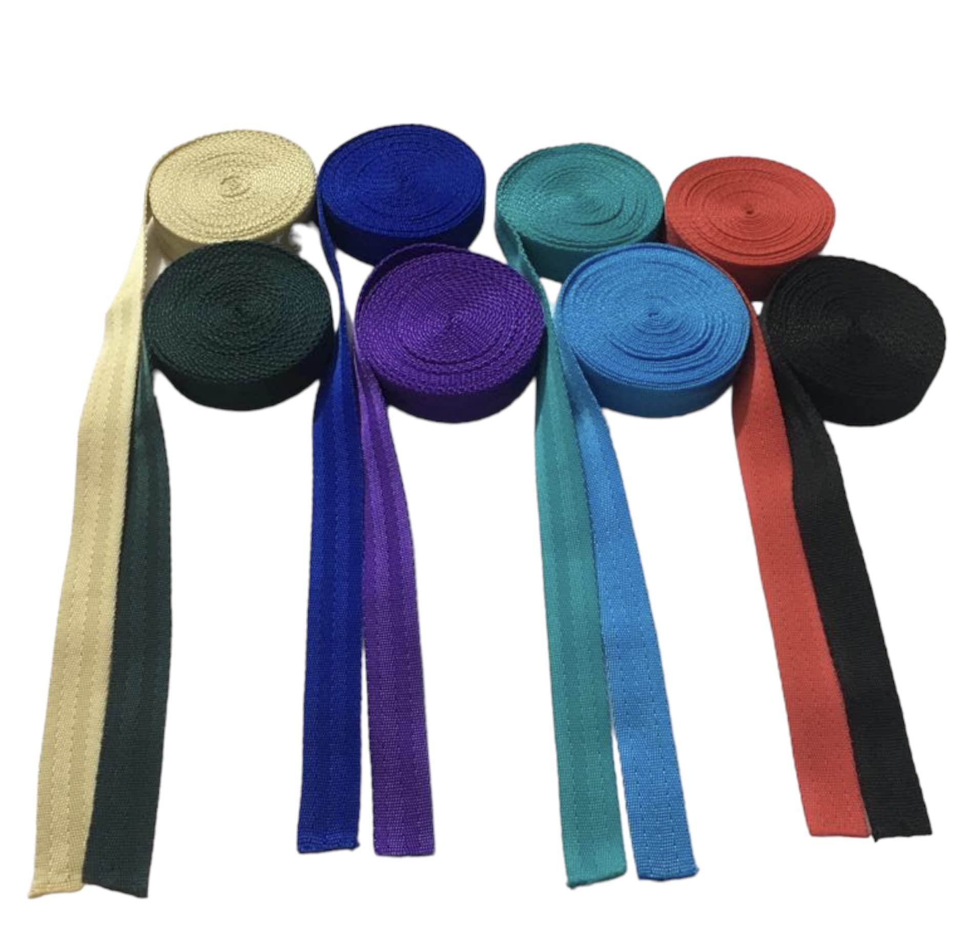 Majestic Ally 1" and 1.5" Wide in 2 and 5 Yards Length Set of 8 Colors Polypropylene Webbing for DIY Projects (1" 5 Yards)