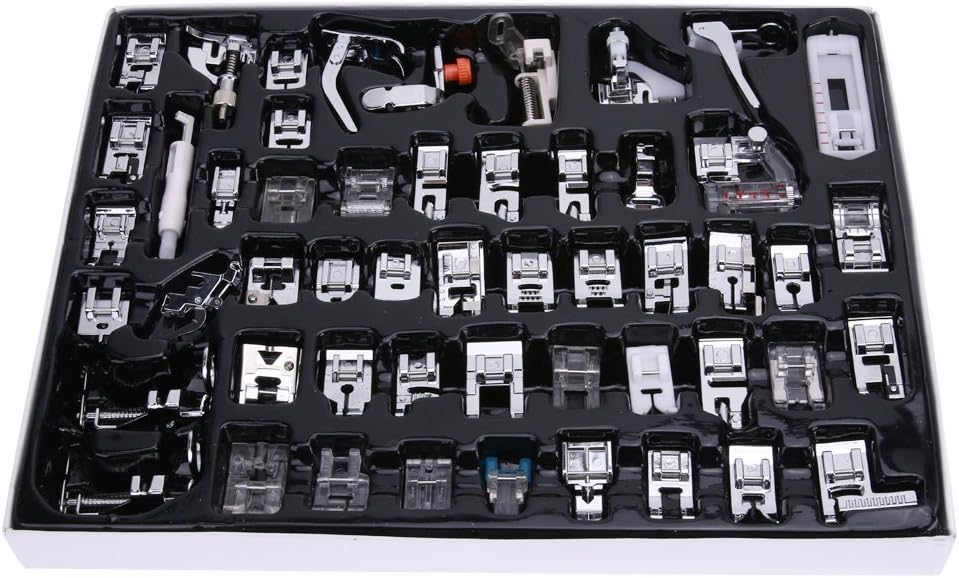 Elinq 52Pcs Sewing Machine Presser Feet Kit Professional Presser Foot For Brother Janome Yokoyama Juki