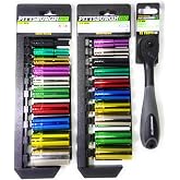 SAE/METRIC Deep Wall Color Coded Socket Sets With Composite Ratchet BUNDLE (3/8")