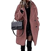 BTFBM Women Winter Faux Fur Coats 2026 Lapel Long Sleeve Fuzzy Fleece Outerwear Button Down Sherpa Jackets Fall Outfits