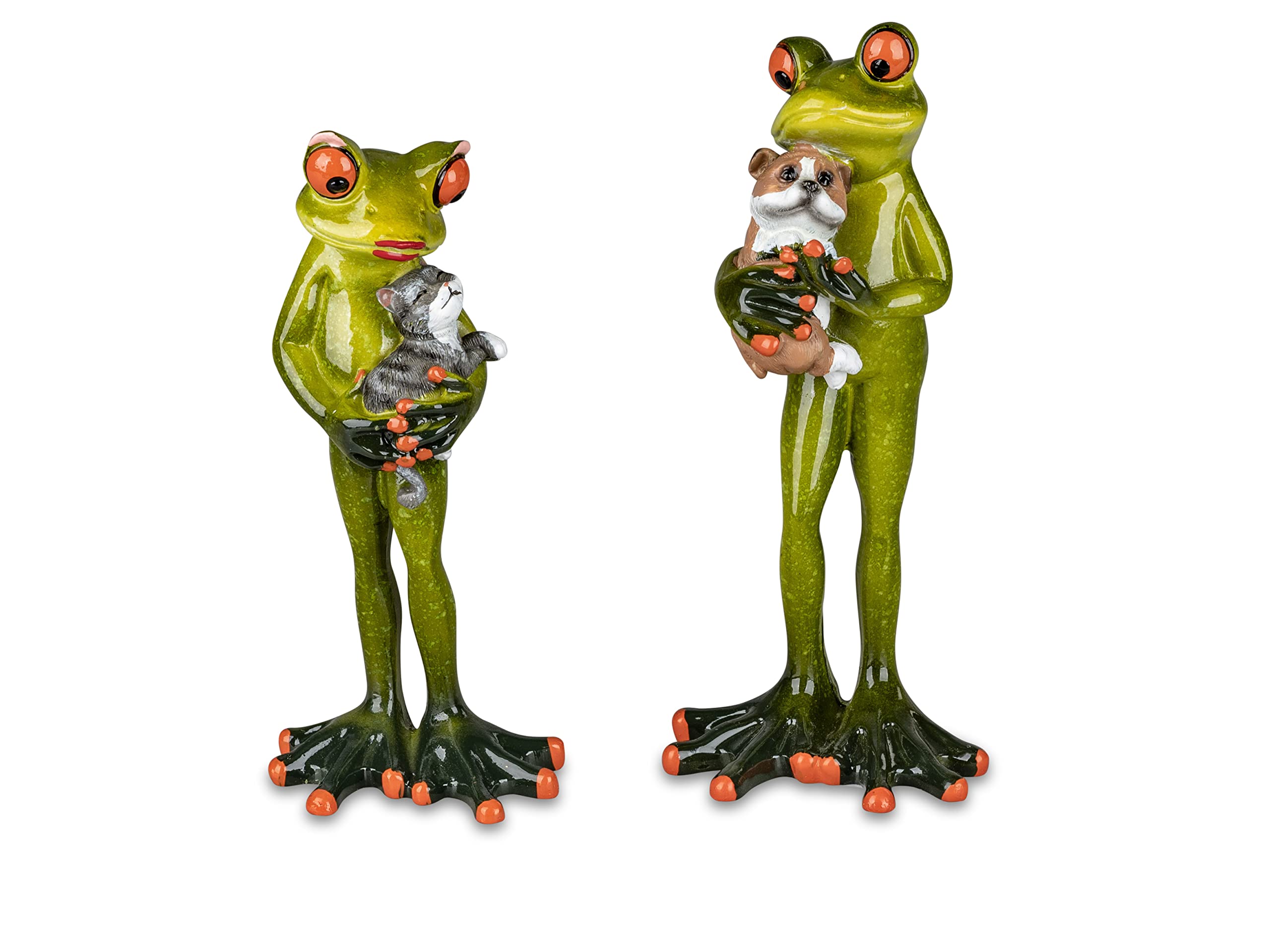 formano Set of 2 Funny Frogs with Pet 6 cm Figure Frog Couple Artist Art