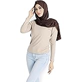 Xirhoot Ribbed Jersey Hijab Scarf for Women, Hijab for Women Muslim Breathable Stretchy Hajib