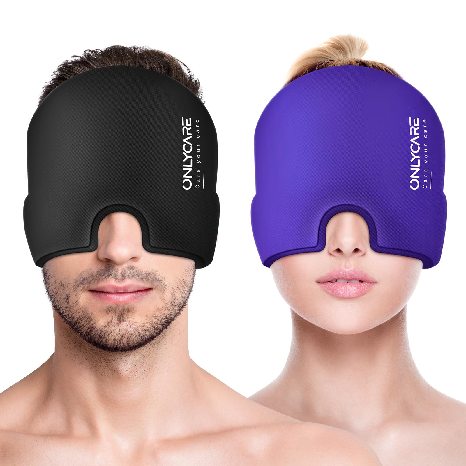 Photo 1 of ***1 SINGLE MASK ONLY*** ONLYCARE Migraine Relief Cap, Soothing Migraine Mask, Upgraded Odorless Gel Ice Head Wrap, Hot and Cold Therapy, FSA or HSA Eligible Headache Ice Pack for Tension and Stress(Black )