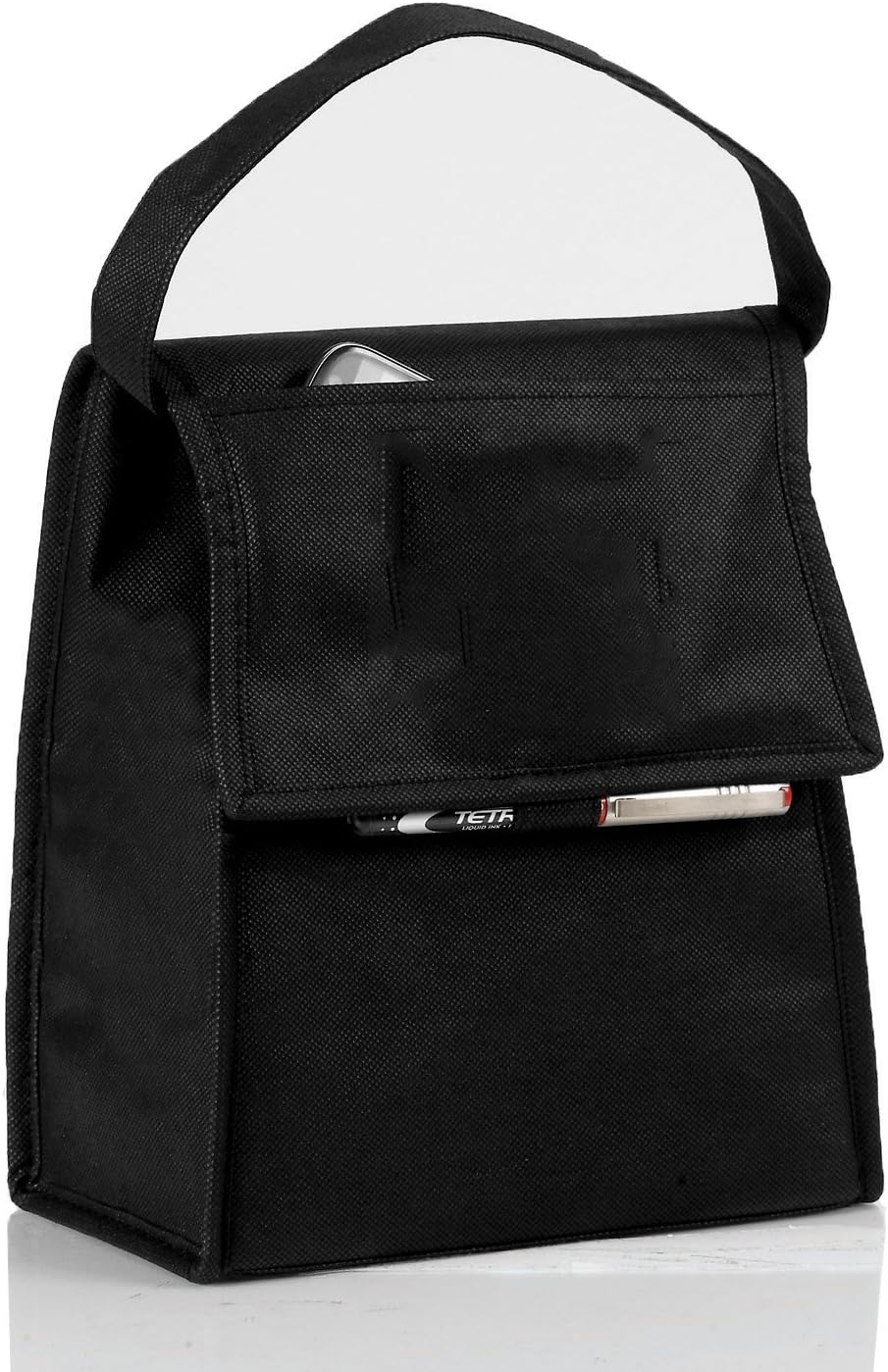 Eunichara Cooler Lunch Bag Foldable with Thermal Insulated Lining Reusable (Cooler/Warmer) - Black