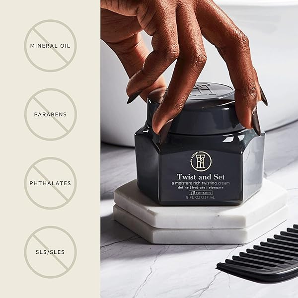 TPH BY TARAJI TWIST AND SET TWISTING CREME & DEFINING CURL CREAM FOR CURLY & COILY HAIR WITH SHEA BUTTER, MANGO SEED BUTTER, & PEQUI OIL | SULFATE FREE & COLOR SAFE | FOR WOMEN & MEN, 8.45 FL. OZ