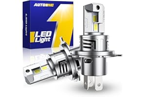 AUTOONE 9003 H4 HB2 LED Bulb, 50000LM 900% Brightness, Compact Design 99% Compatibility, Longer Lifespan, IP68, Quick Installation, Pack of 2