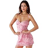 ANKOMINA Women's Sparkly Sequin Beaded Mini Dress Sexy Sleeveless Backless Lace Up V Neck Cami Dress Bodycon Party Clubwear