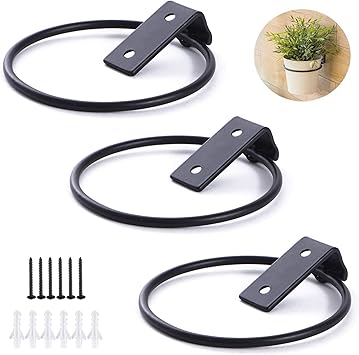 Collapsible Flower Pot Bracket Sturdy Metal Wall Mounted Flower Pot Holder 3 Pcs Black Amazon Co Uk Diy Tools