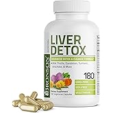 Bronson Liver Detox Advanced Detox & Cleansing Formula Supports Health Liver Function with Milk Thistle, Dandelion Extract, Turmeric, Artichoke Leaf & More, Non-GMO, 180 Vegetarian Capsules